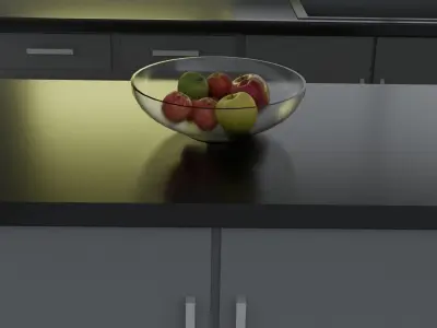 Semi-Realistic Modern Kitchen Free 3D model