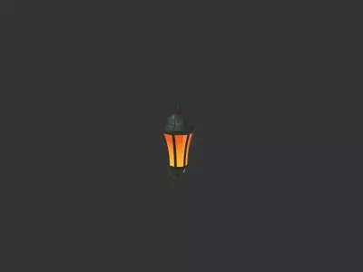 Lantern street lamp Low-poly 3D model