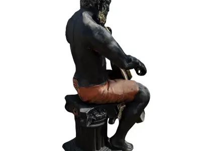violon man statues 3D model