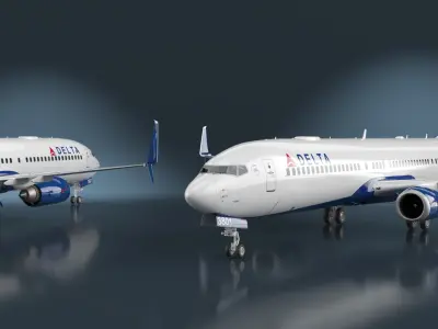  Delta Air Lines Boeing 737-900 with Cabin and Doors Rigged for Maya 