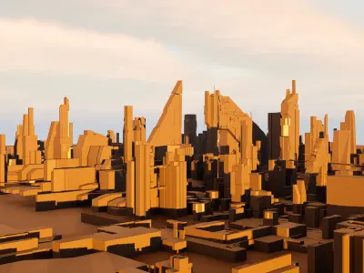 ORACLE city Low-poly 3D model