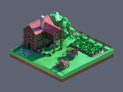 land 70A Low-poly 3D model