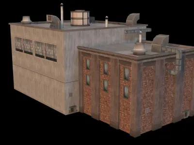 Industrial Storage Building 03 Low-poly 3D model