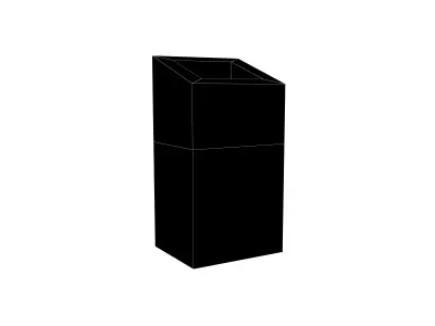 Modern Trash Can v2 004 Low-poly 3D model