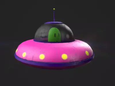 Sci fi Cartoon UFO lowpoly Low-poly 3D model