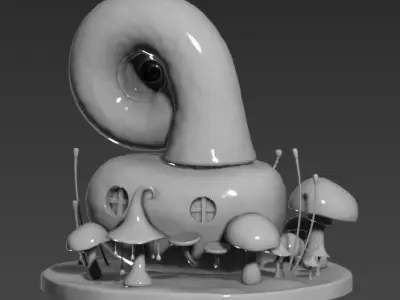 Snail Fairy House Low-poly 3D model