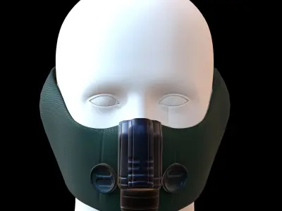Gas mask helmet 3d model scifi Low-poly  Low-poly 3D model 308