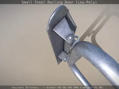 Small Steel Railing Door Low-Poly Version  Low-poly 3D model