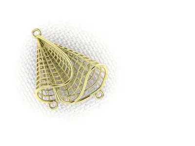pendant59 gold mesh pendant 3D print model