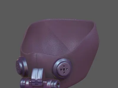 Gas mask helmet 3d model scifi Low-poly  Low-poly 3D model 312