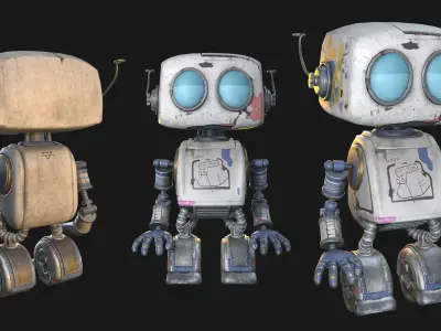 Robot PBR Game-Ready Low-poly 3D model