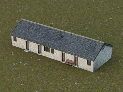 Traditional Chinese Rural House Low-poly 3D model