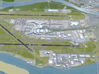 Vancouver Airport 12km Low-poly 3D model