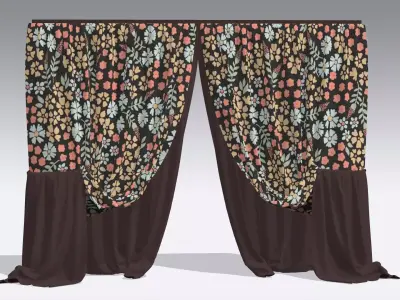 Curtain Low-poly 3D model