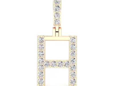 Alphabet H-letter single row pendant 3D print model