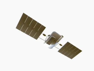 Satellite I02 White Gold - SciFi Space Design Low-poly 3D model