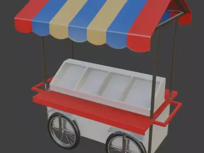 Street Food Cart 3D Model 3D model