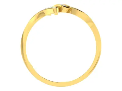 Solitaire Women Engagement Bypass Rings 3D print model 7