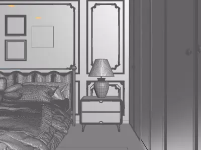 French Style Bedroom Low-poly 3D model