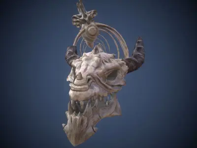 Skeleton dragon Low-poly 3D model
