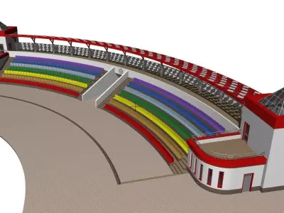 Semicircular amphitheater 3D model