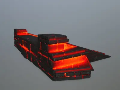 fire stair Low-poly 3D model