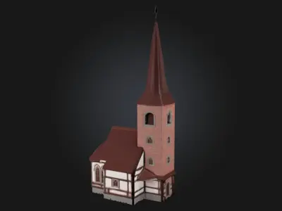 Village Chapel Model  Peaceful Sanctuary of a Bygone Era 3D model