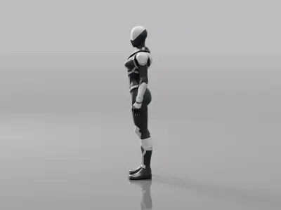 CC  Realistic Sci Fi Female Low And High Poly Both Low-poly 3D model