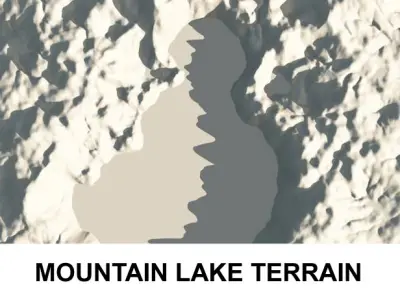 3d Terrain Mountain Lake 3D model