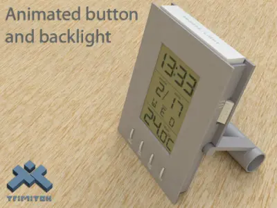 Digital Alarm Clock - animated 3D model