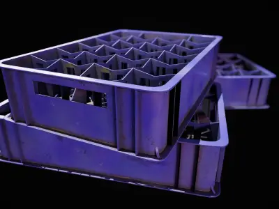BottleCrate Low-poly 3D model