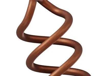Copper Spiral Lamp Filament 3D model