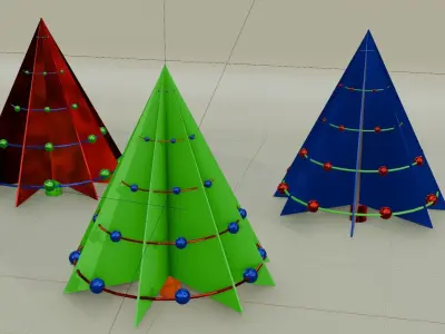 3D triangle Christmas trees 3D model