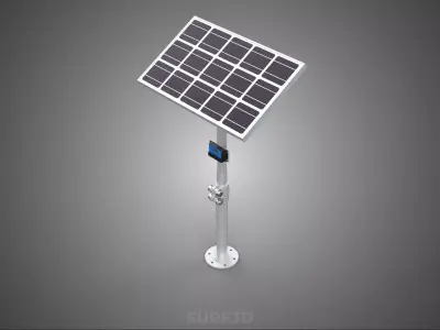 MOUNTED POLE STAND SOLAR CELL PANEL CONTROLLER CHARGE REGULATOR 3D model