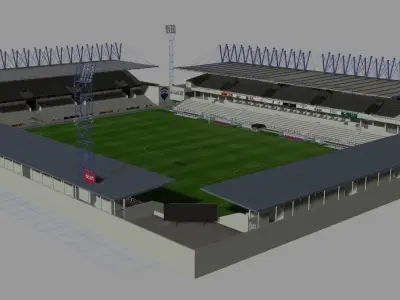 Estadio Cidade de Barcelos Gil Vicente Low-poly 3D model
