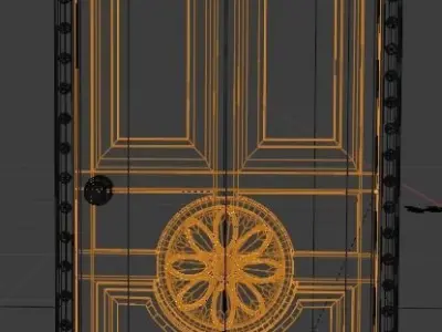 a modern wooden door  Free 3D model