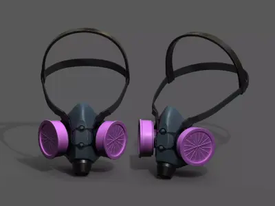 Gas mask helmet 3d safety isolated fantasy  Low-poly 3D model
