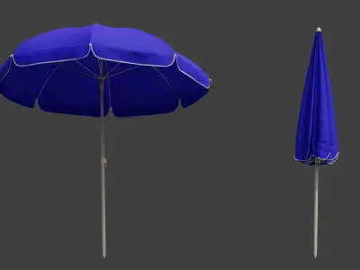Beach Umbrella Game-Ready Low-poly 3D model