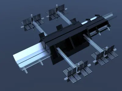 Space Station Spaceship Solar SciFi 3D model