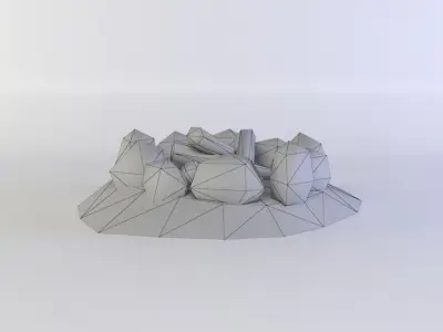 Fire pit Low-poly 3D model