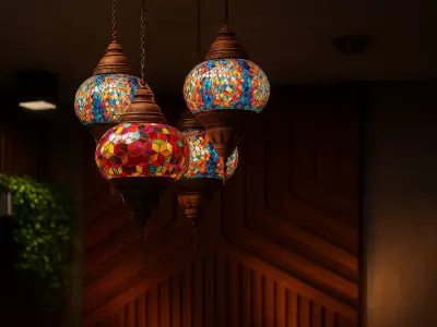 Turkish Moroccan Mosaic Lamps for Ceiling pendant  3D model