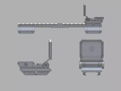 Sci-Fi Holographic Sight Game Ready Asset 3D model 3D model