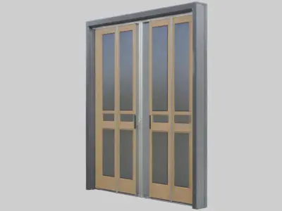 Bifold door model Low-poly 3D model