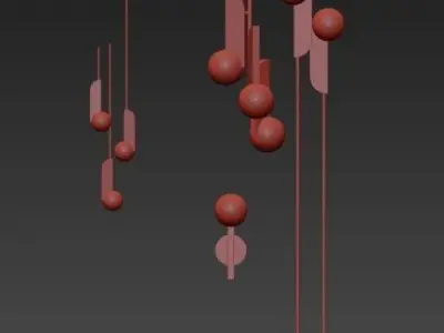 Nordic Collection floor lamp with balls hanging from it 3D model