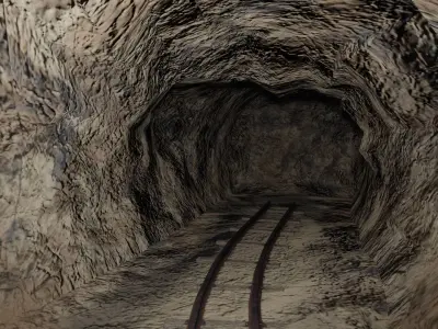 Modular Mine Tunnels Version Two Low-poly 3D model