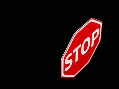 Street Sign Stop Low-poly 3D model