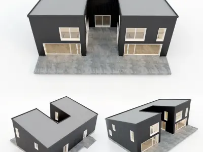 Villa house 6 Low-poly 3D model