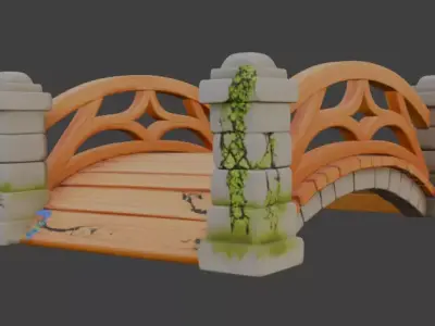 small garden bridge 3D model