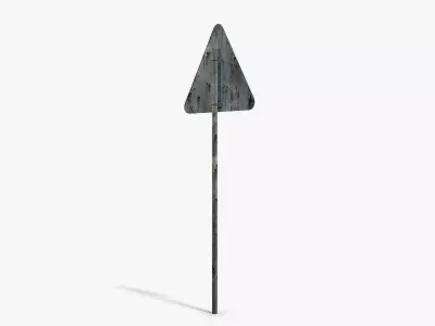 Damaged Wild Animals Sign Low-poly 3D model