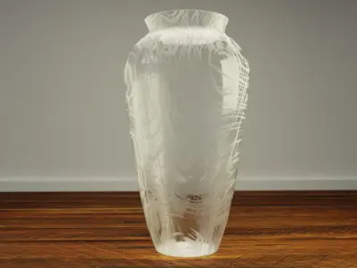 Decorative Wavy Glass Vase Low-poly 3D model